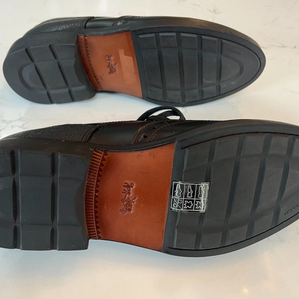 COACH Men's Bleecker Wingtip Derby - G1550 - Black - Size 10D - Picture 3 of 9